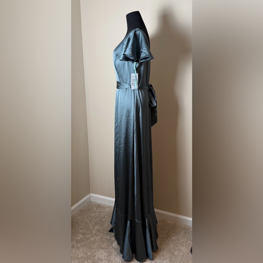 NWT Revelry Thalia Satin Dress Bridesmaid Dress Size 12 COLOR: Eucalyptus - 712 - Picture 5 of 14